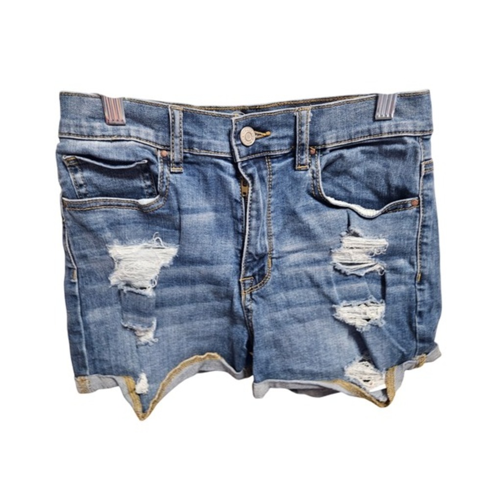 Pacsun Distressed Denim Jean‎ Shorts Blue Ripped Cuffed Hem Casual